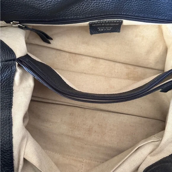 Mark & Graham- Navy Elizabetta Pebbled Leather Tote - Picture 8 of 8